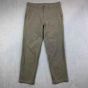 Lululemon Mens 31 Brown Beige Chino ABC Commission Pant Slim Warpstreme 31x26